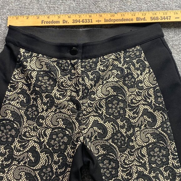 Chico's So Slimming Pants‎ Womens 00 XS Slim Leg Black & Lace Pattern - Picture 12 of 15